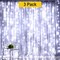 300 LED Twinkling Curtain Lights — 12 Strands, 8 Modes, Plug-In
